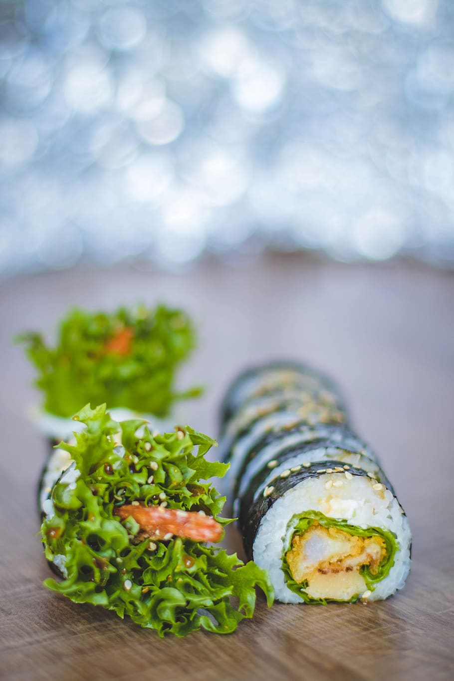 Sushi, blurred background, close -up, close-up, cuisine, delicious