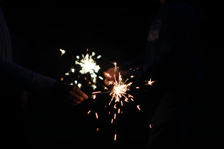 night, celebration, motion, firework, illuminated, event, burning HD wallpaper