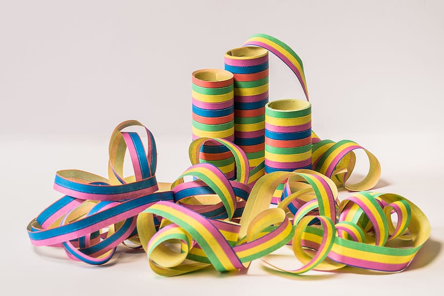 Assorted-color Ribbon With Spool, art, bright, close-up, colorful, HD wallpaper