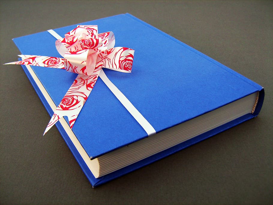 present, book, red, bow, gift, ribbon, literacy, bookstore HD wallpaper