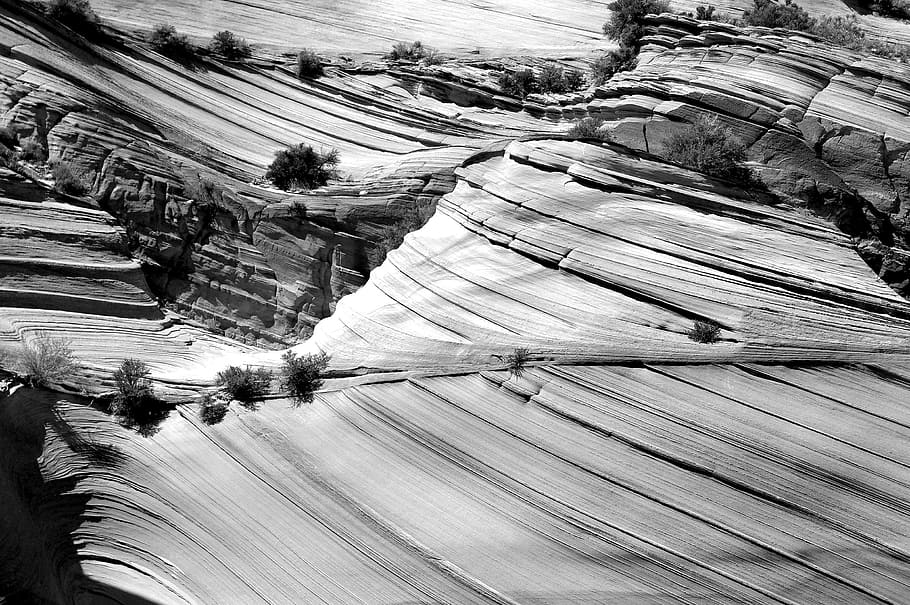 Grayscale Photography of Mountain, black-and-white, landscape