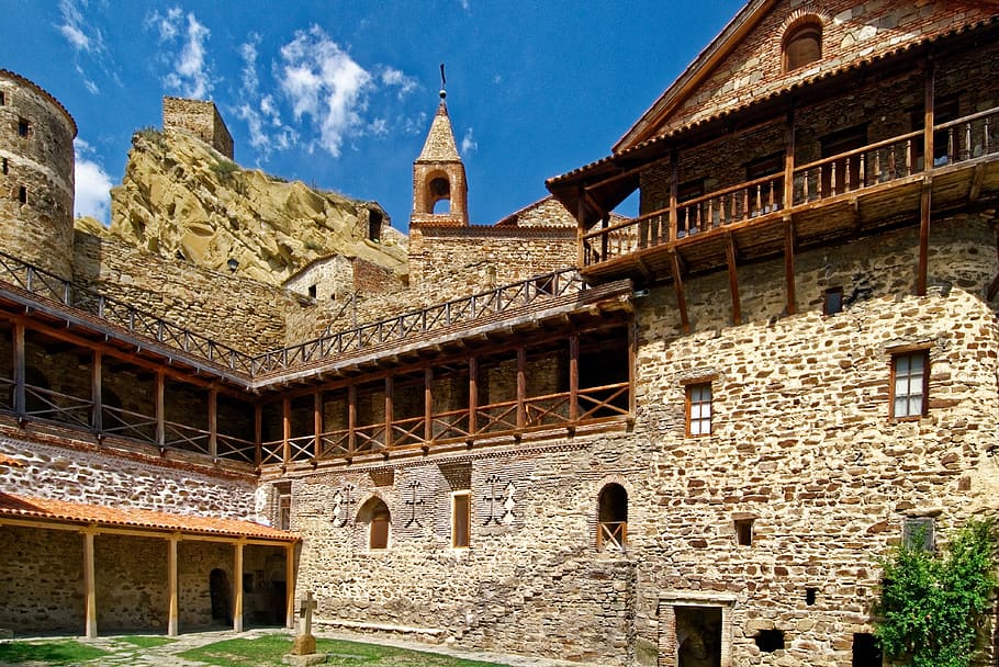 georgia, monastery dawit gareja, architecture, religion, christianity, HD wallpaper