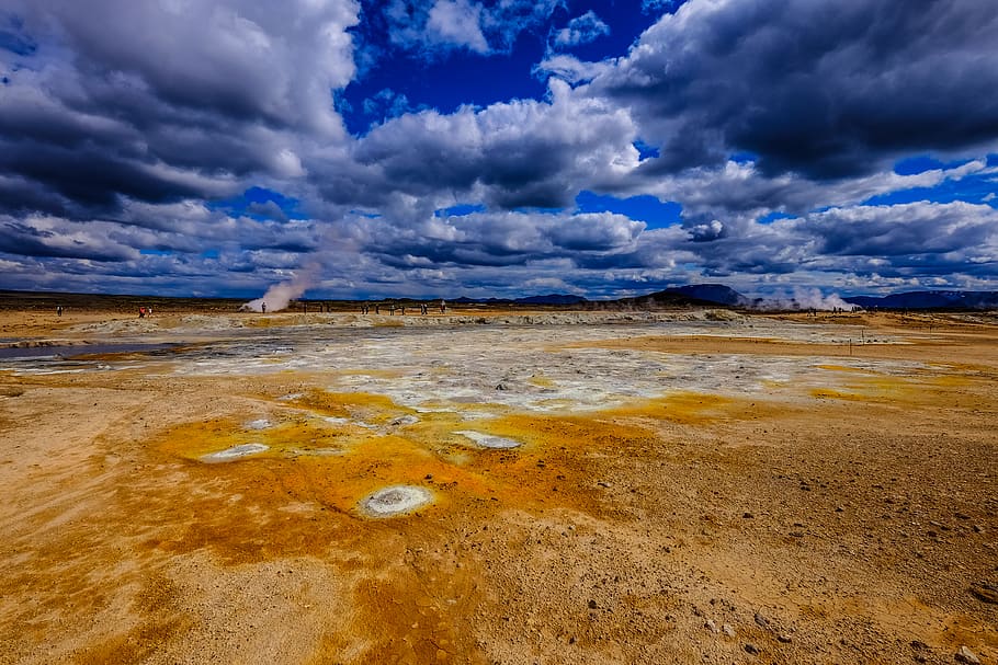 dried soil during daytime, cloud - sky, scenics - nature, water HD wallpaper
