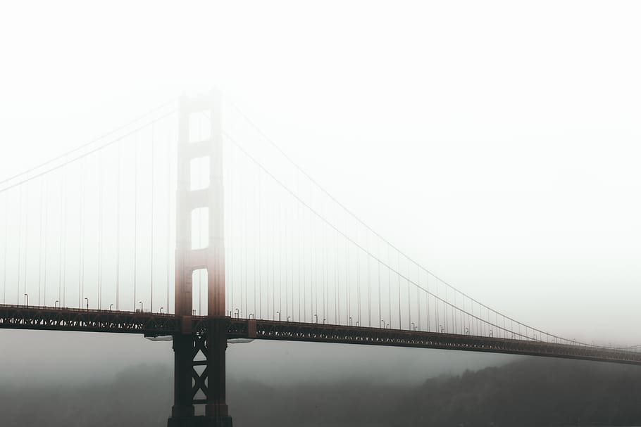 architecture, bridge, infrastructure, sky, steel, metal, snow HD wallpaper