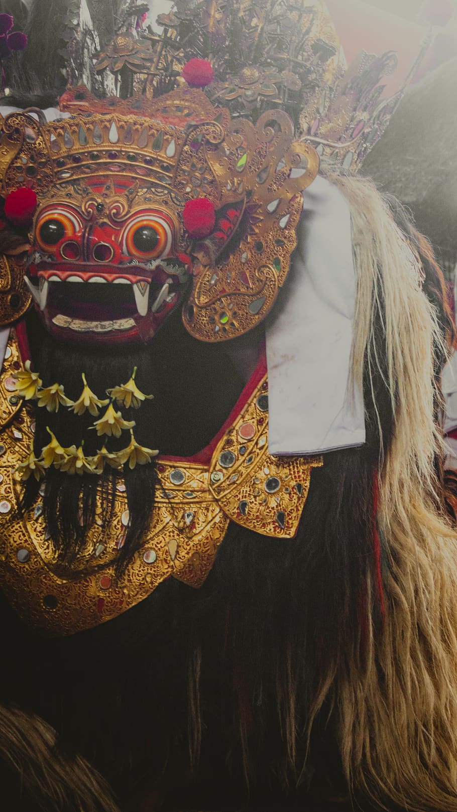 indonesia, barong dance putra barong, bali culture, portrait