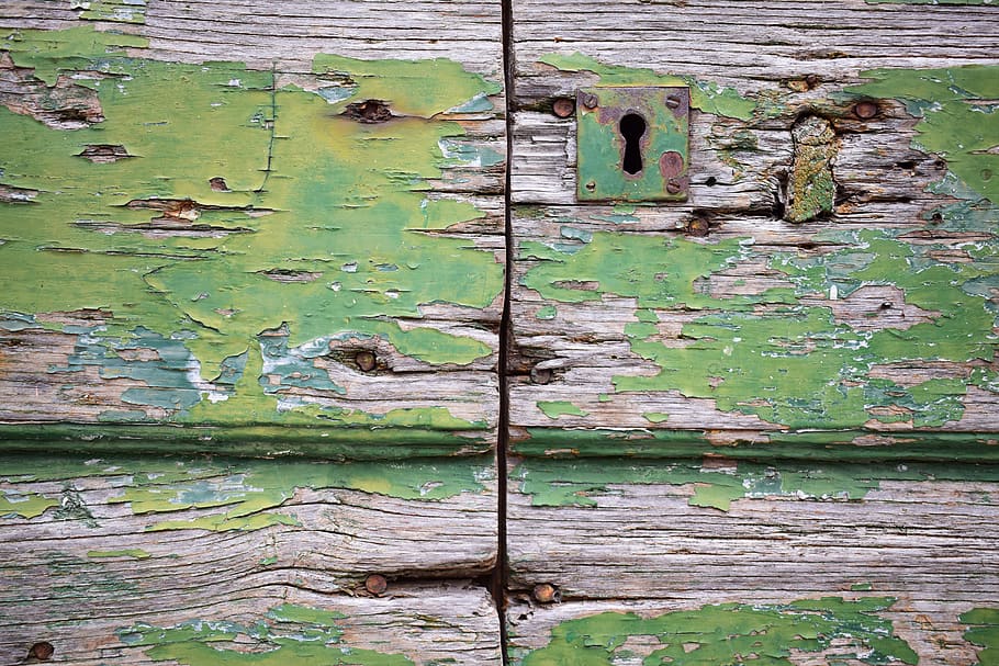 door, green, texture, full frame, old, wood - material, green color HD wallpaper