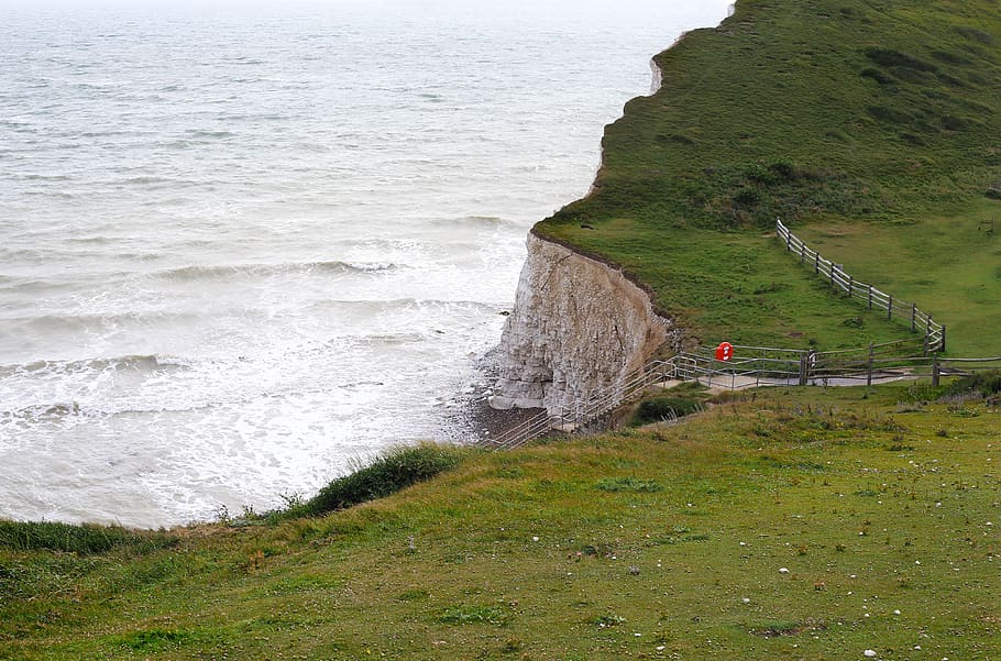 seven sisters cliffs, eastbourne, united kingdom, travel, sea, HD wallpaper