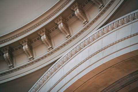 building, architecture, staircase, arched, window, pillar, column HD wallpaper