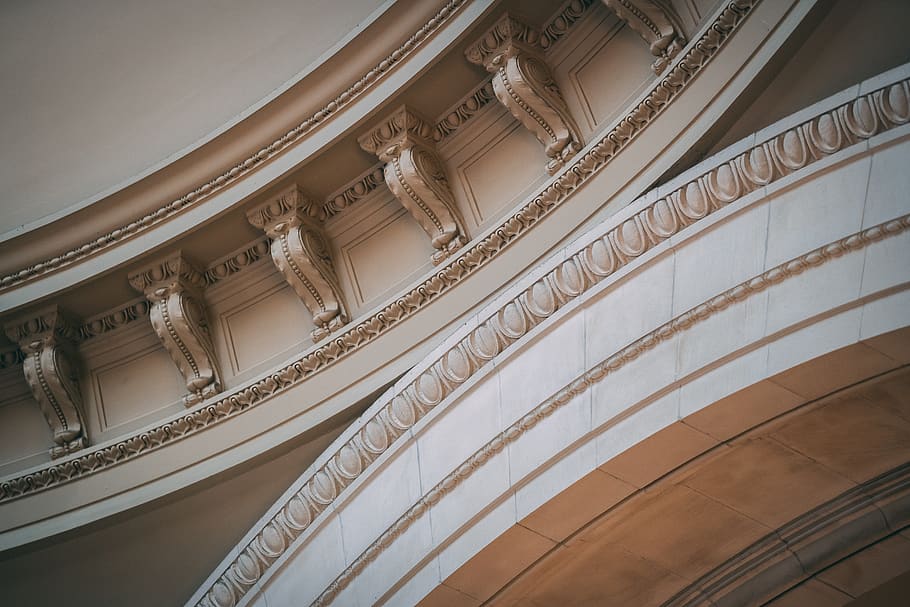 building, architecture, staircase, arched, window, pillar, column HD wallpaper