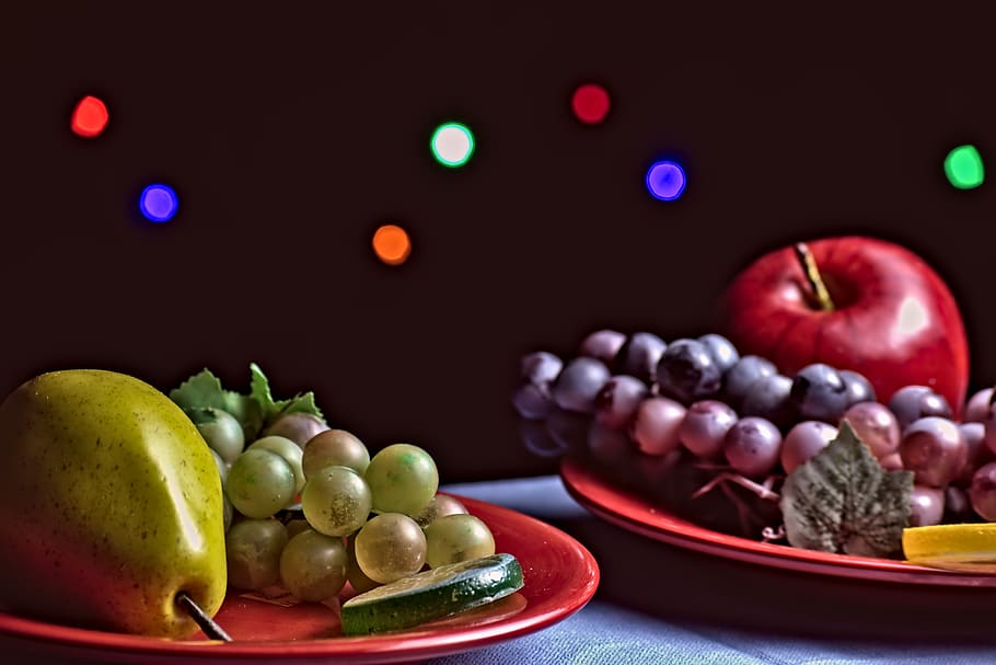 grapes, pear, fruit, apple, food, healthy, eat, delicious, fresh HD wallpaper