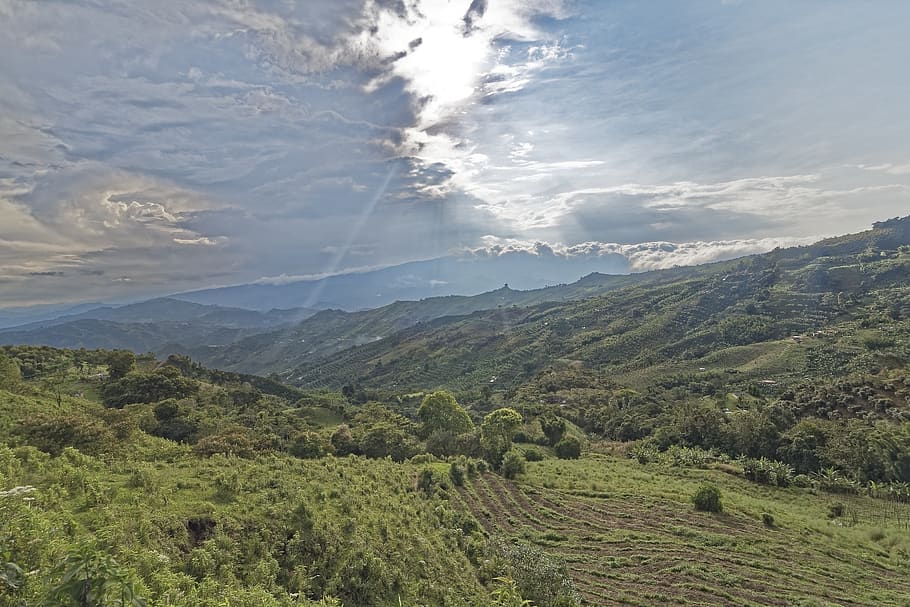 colombia, landscape, mountains, travel, nature, clouds, sun HD wallpaper