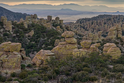 gray stones building, nature, outdoors, mountain, plateau, chiricahua national monument HD wallpaper