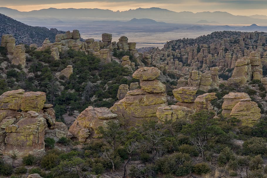 gray stones building, nature, outdoors, mountain, plateau, chiricahua national monument