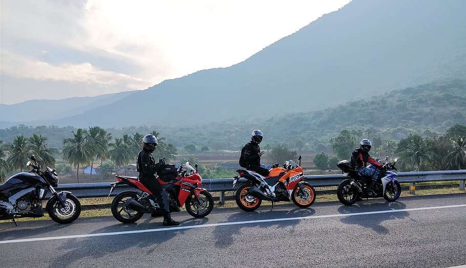 Red Honda Repsol Motorcycle, action, biker, cyclist, drive, driver HD wallpaper