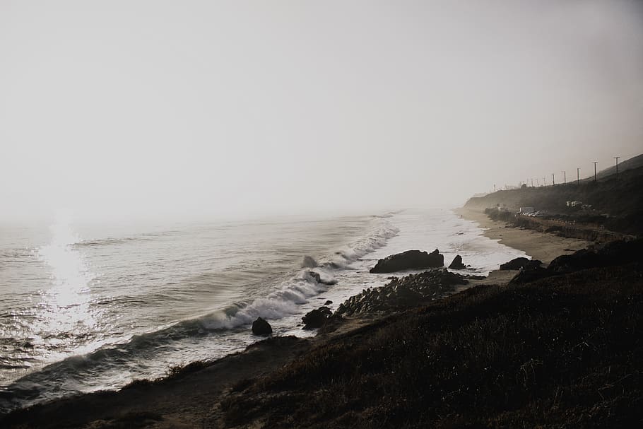 seashore waves, water, beach, land, beauty in nature, sky, scenics - nature HD wallpaper