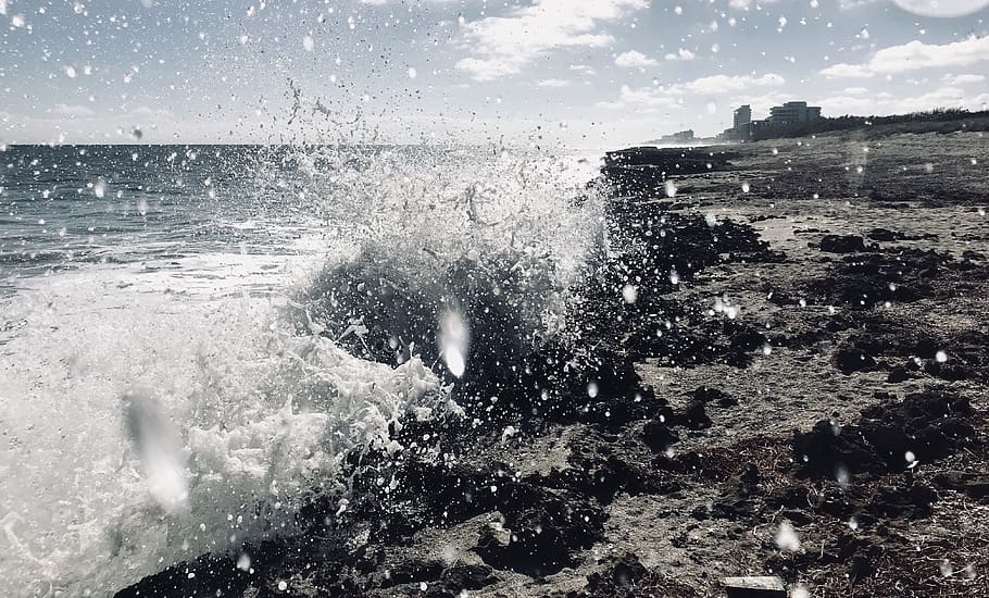 water, splash, waves, blowing rocks, jupiter, ocean, sea, motion HD wallpaper