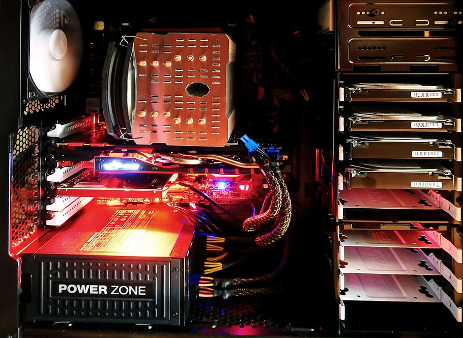Black Computer Motherboard, cpu, electronics, light, communication HD wallpaper