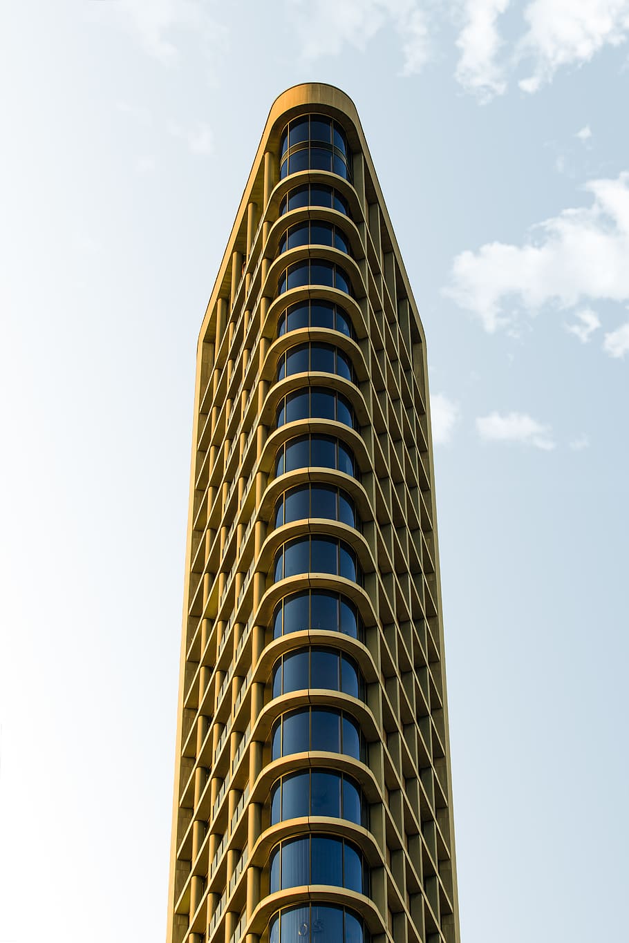 netherlands, eindhoven, blue, sky, clouds, lines, building HD wallpaper