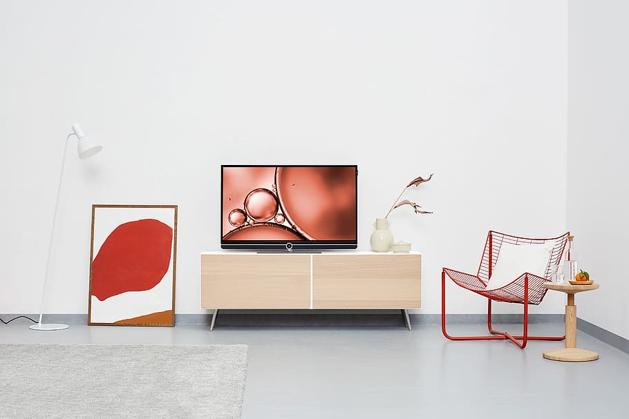 flat screen TV, indoors, copy space, no people, chair, furniture HD wallpaper