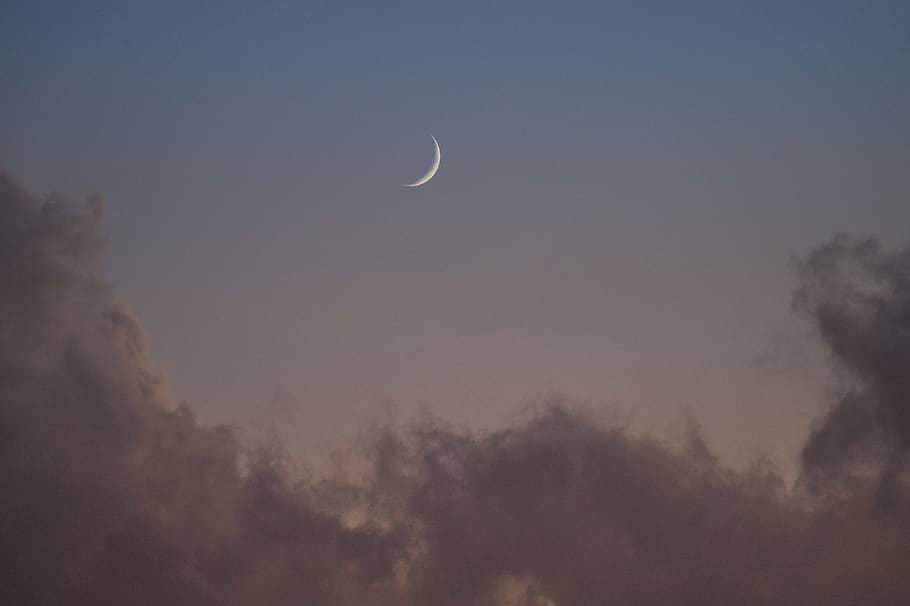 crescent moon, grey, switzerland, boppelsen, eclipse, astronomy HD wallpaper