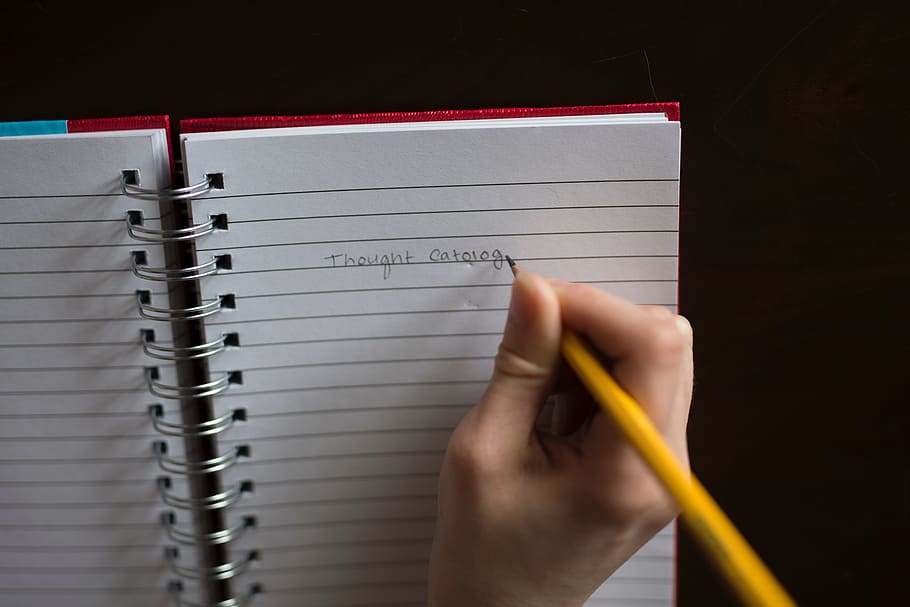 Person Writing on White Lined Paper, close-up, composition, data HD wallpaper