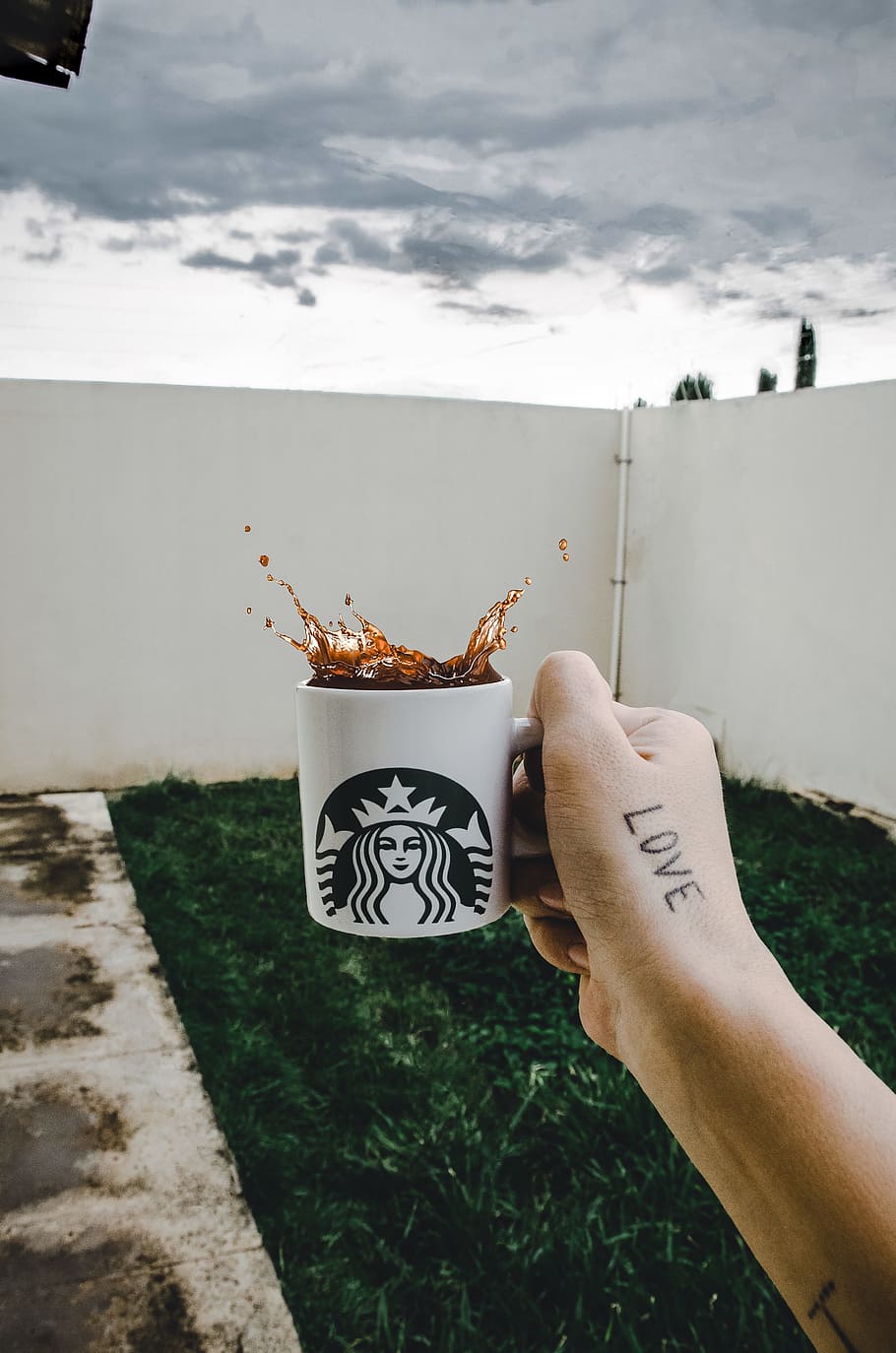Person Holding Starbucks Cup With Brown Beverage, caffeine, coffee, HD wallpaper