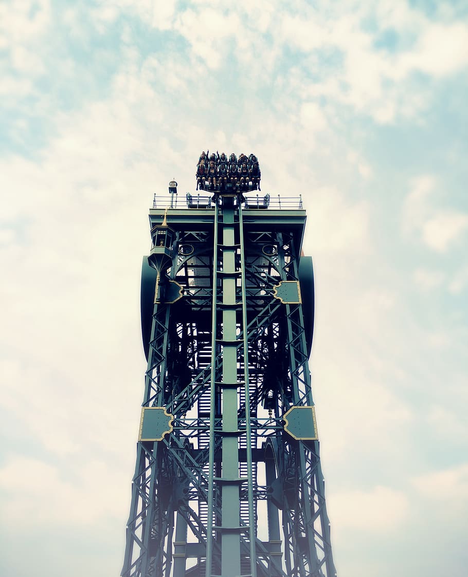 netherlands, kaatsheuvel, efteling, rollercoaster, sky, cloud - sky HD wallpaper