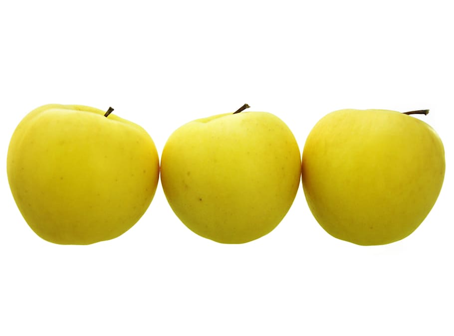 apple, close-up, closeup, yellow, diet, dieting, eating, food HD wallpaper