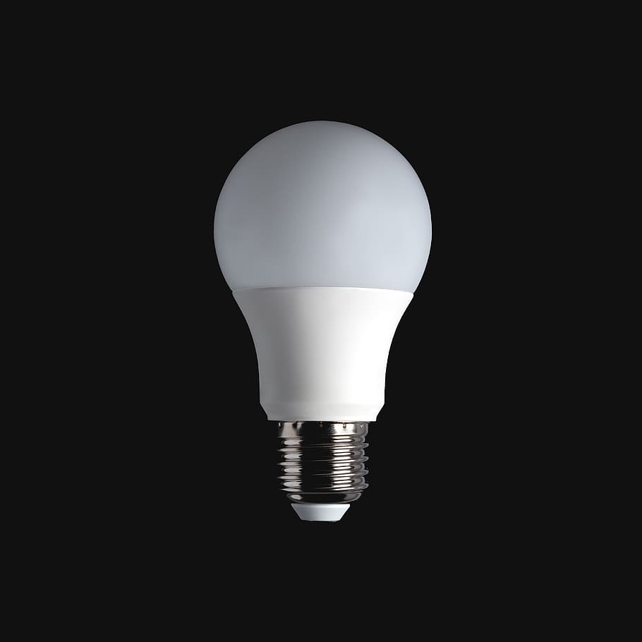 white bulb, idea, lamp, creative, create, minimal, dark, lamp bulb, HD wallpaper