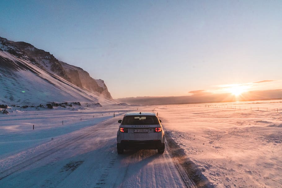 white SUV, mode of transportation, sky, scenics - nature, motor vehicle HD wallpaper