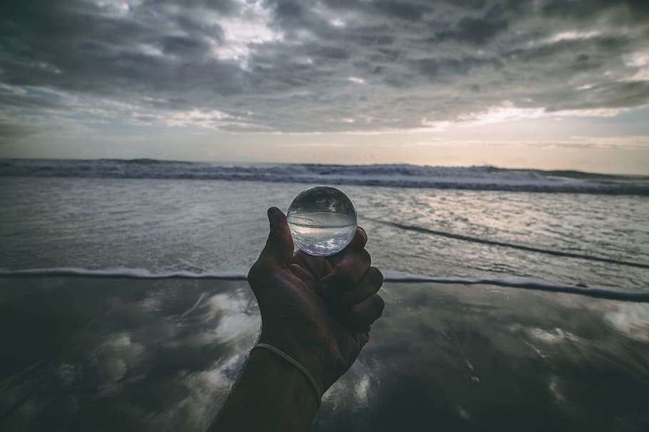 beach, sunrise, ocean, sky, cloud - sky, one person, water HD wallpaper