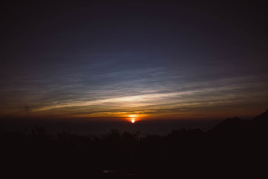 sun, wallpaper, background, sunset, sky, orange, sunrise, landscape HD wallpaper