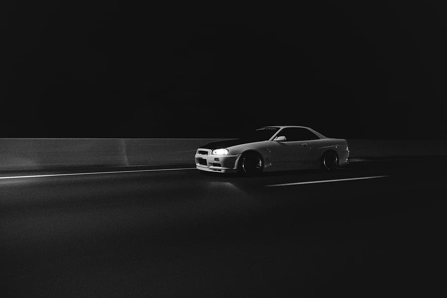 white car passing through streets, motor vehicle, land vehicle HD wallpaper