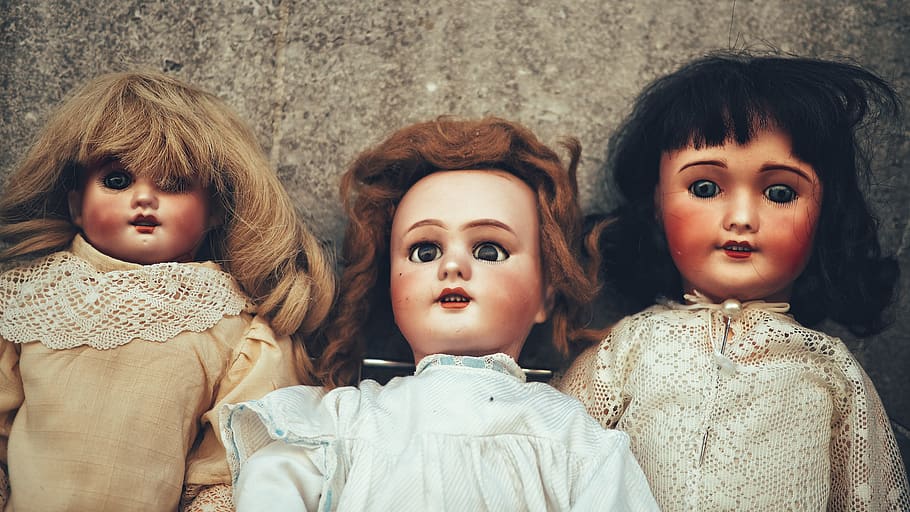 three girl dolls, toy, person, human, bambole, hair, figurine HD wallpaper