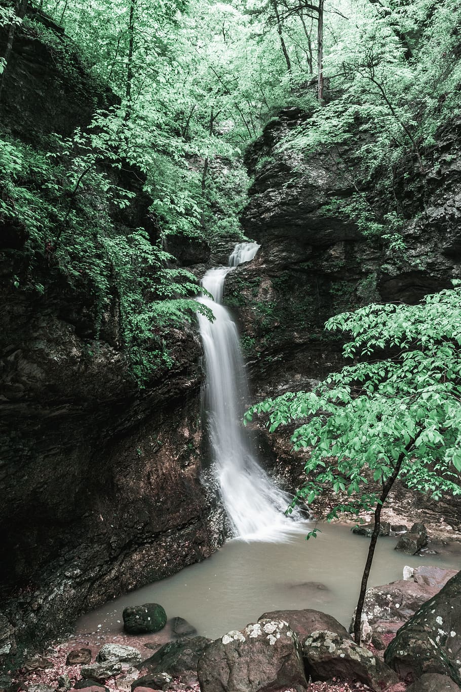 water, outdoors, nature, river, waterfall, landscape, cliff HD wallpaper