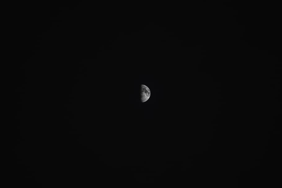 half moon photo, nature, outdoors, astronomy, space, outer space HD wallpaper