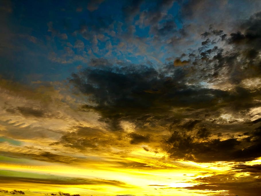 sky, heaven, summer, sunset, orange, cloud - sky, scenics - nature HD wallpaper