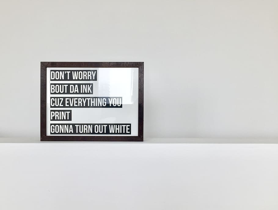 brown wooden framed quote decor on white surface, poster, humour HD wallpaper