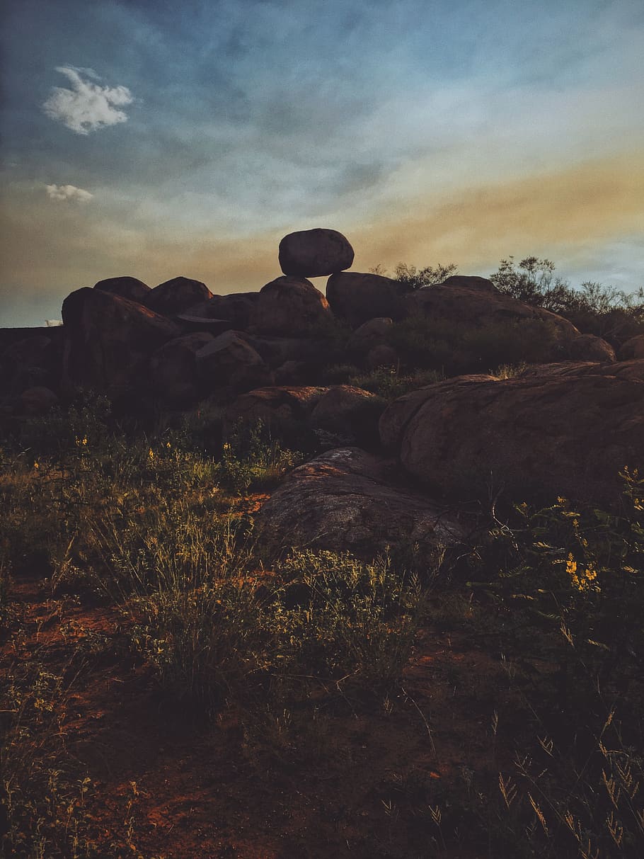sky, cloud - sky, nature, rock, beauty in nature, land, rock - object HD wallpaper
