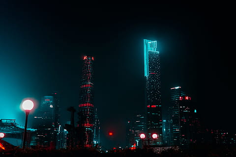 High-rise Buildings During Nighttime, architecture, china, city HD wallpaper