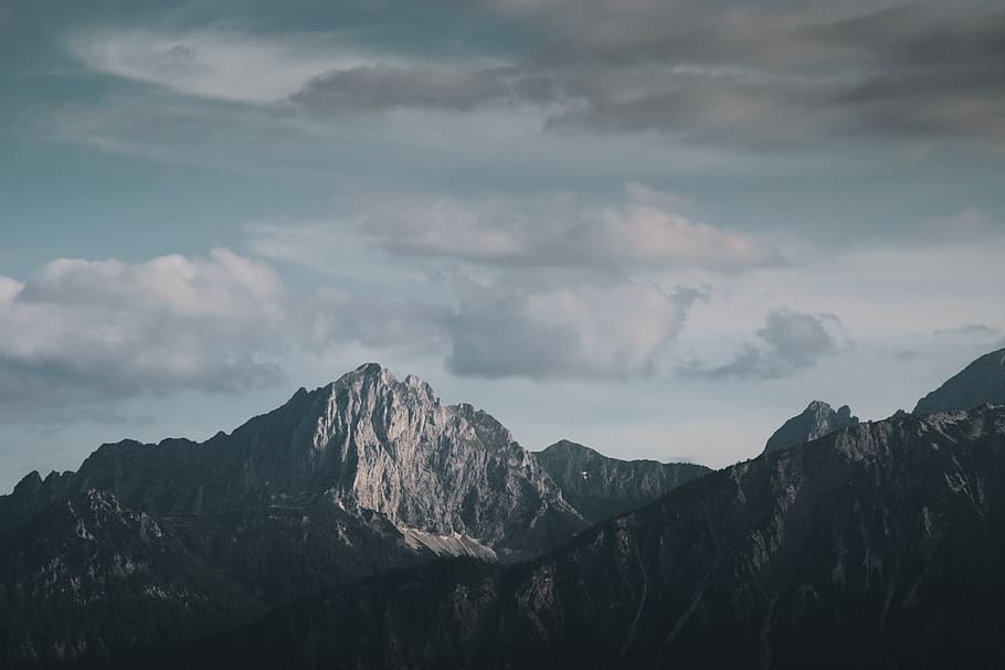 gray mountain at daytime, nature, outdoors, mountain range, peak HD wallpaper
