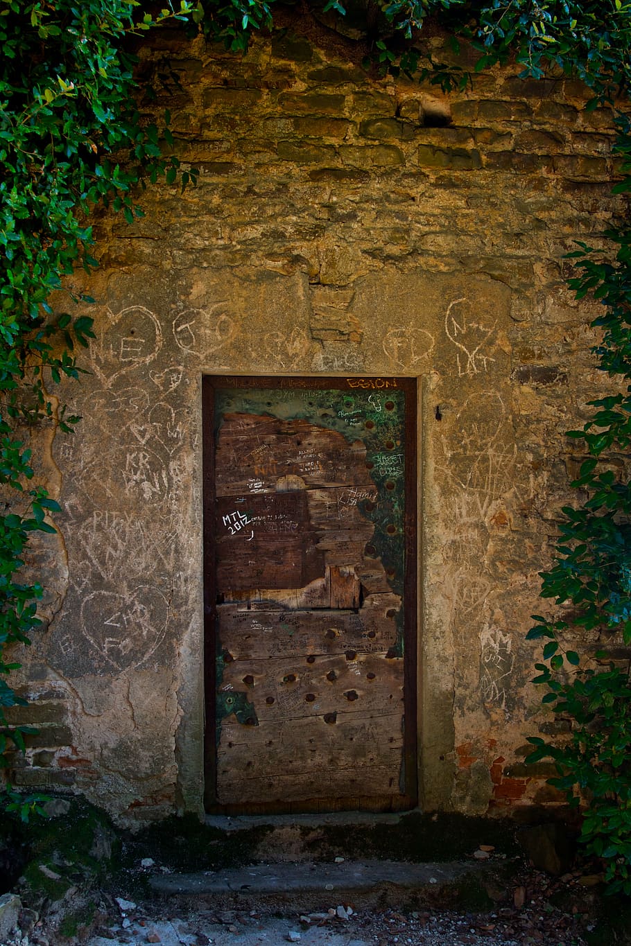 italy, metropolitan city of florence, carve, door, park, wall, HD wallpaper