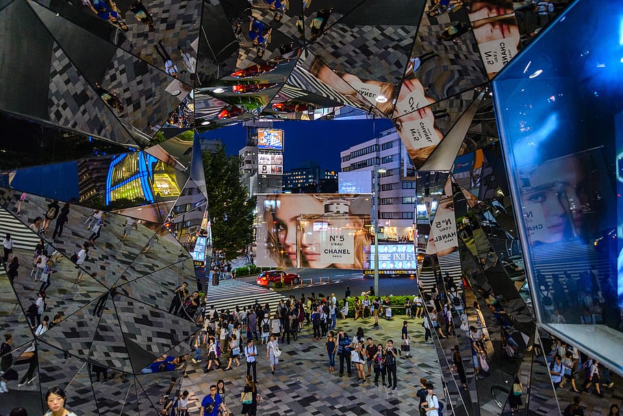 collage photos, urban, architecture, mirror, built structure HD wallpaper