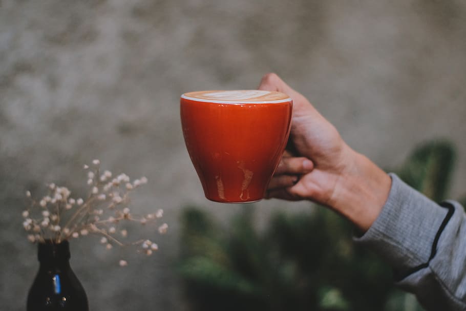 Photo of Hand Holding Red Cup of Coffee, beverage, coffee cup HD wallpaper