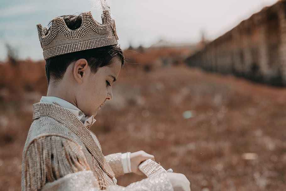 Boy Wearing A Prince Costume, adorable, beautiful, blurred background HD wallpaper