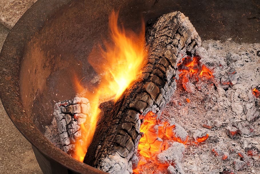 Burning Wood, ash, barbecue, blaze, bonfire, burnt, charcoal HD wallpaper