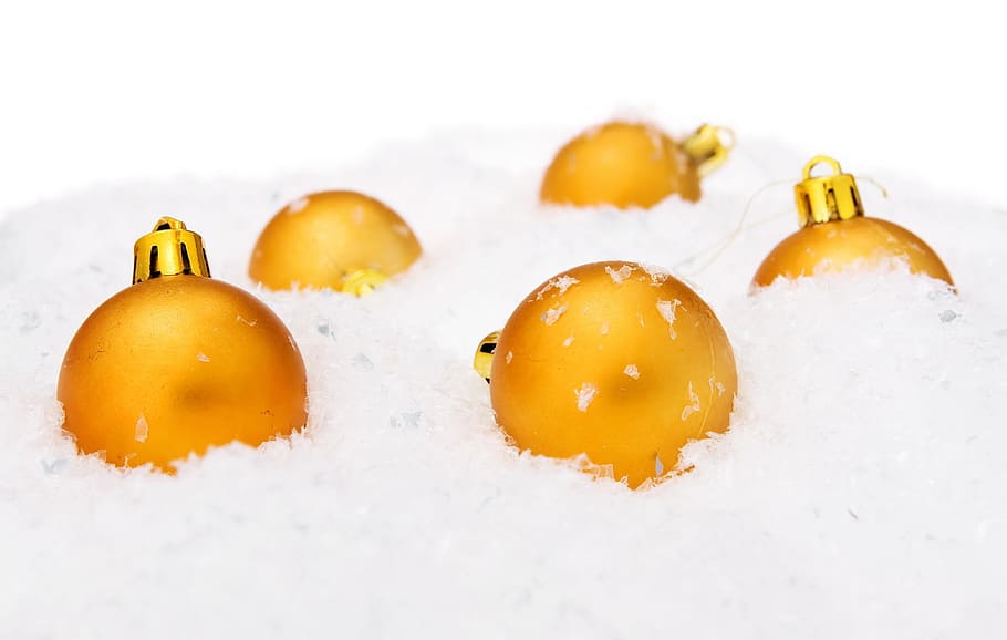 ball, snow, shine, isolated, wallpaper, decoration, fun, white HD wallpaper