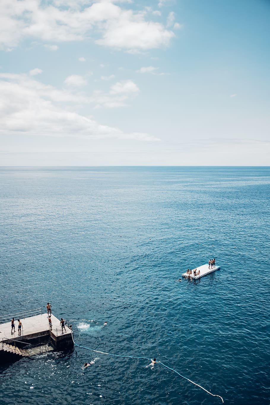 people jumping water, portugal, funchal, transportation, vessel HD wallpaper