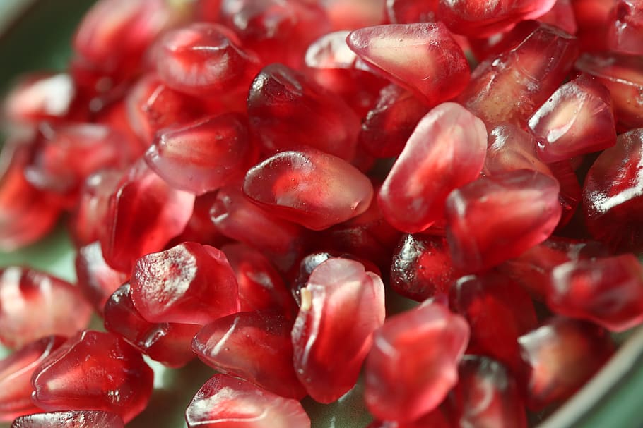 red, pomegranate, macro, detail, autumn, food and drink, healthy eating HD wallpaper