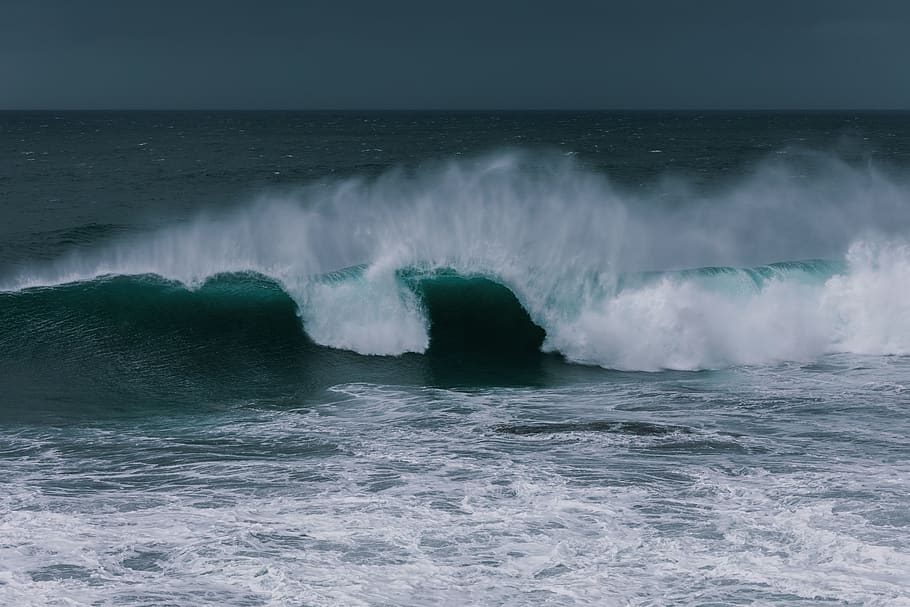 sea waves, ocean, water, outdoors, nature, portugal, ribeira grande HD wallpaper
